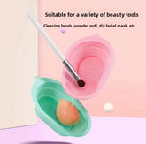 Silicone Foldable Makeup Brush Cleaning Pad Bowl